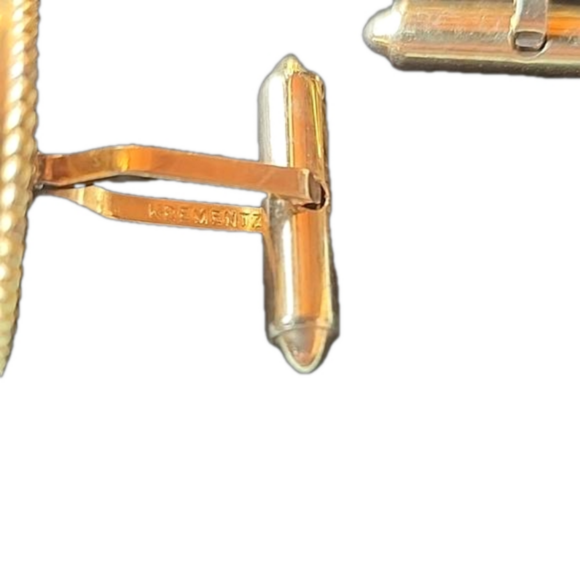 Vintage Krementz Round Black Plastic Cufflinks - Picture 3 of 4